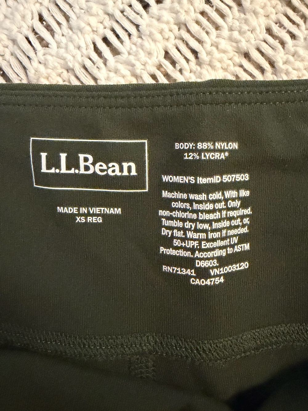 L.L.Bean Forest Green High-Rise Active Leggings with Side Pockets Women Size XS - Picture 8 of 11